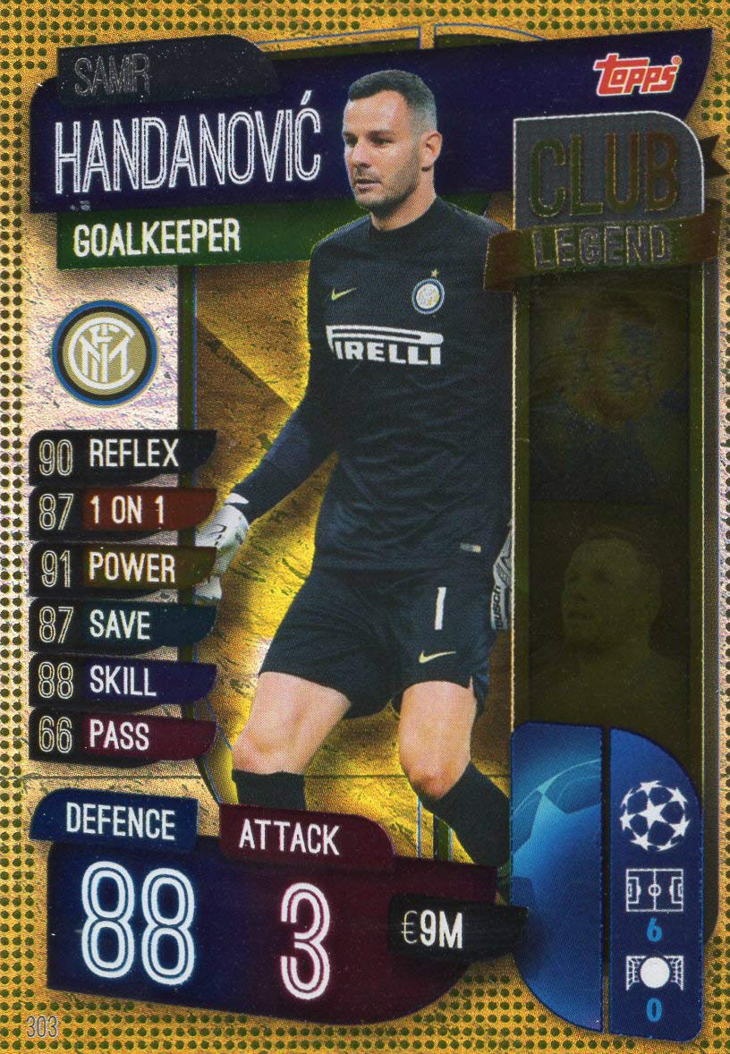MATCH ATTAX 19/20 SAMIR HANDANOVIC CLUB LEGEND TRADING CARD - INTER MILAN