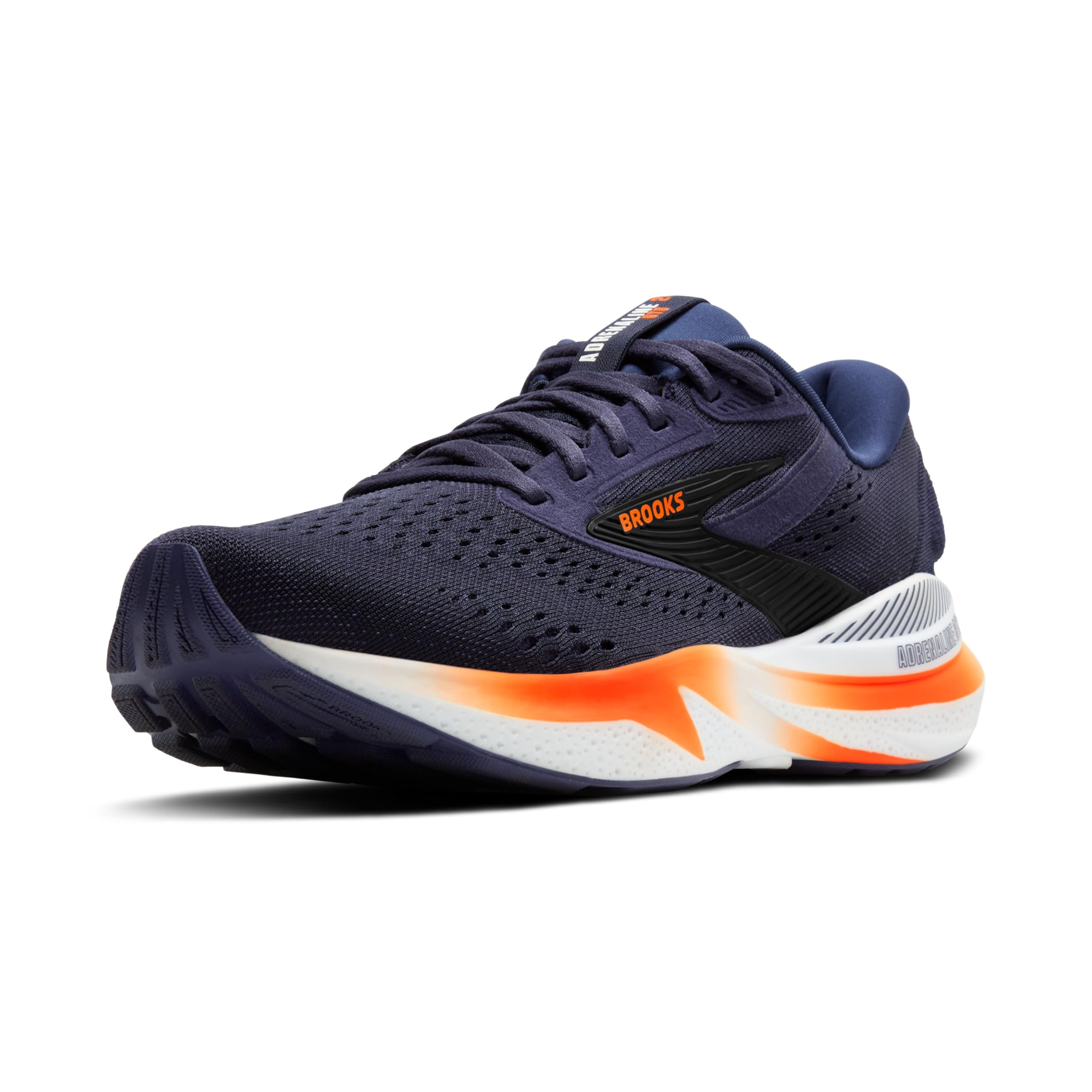 Brooks Men’s Adrenaline GTS 24 Supportive Running Shoe - Peacoat/Orange/White - 10.5 Medium Image
