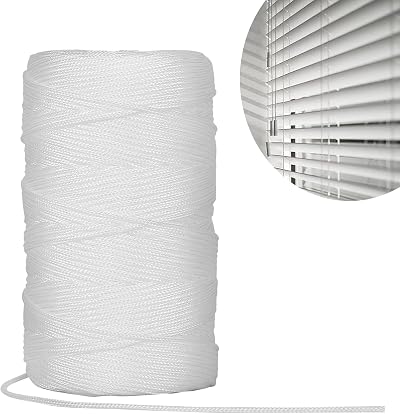 Tenn Well 1.5mm Braided Blind Cord 328ft White Nylon String for Shades