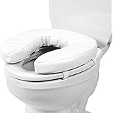 Raised Toilet Seat Cushion, 2" High Padded Comfort Support, Universal Fit, Portable with Adjustable Fastening Straps