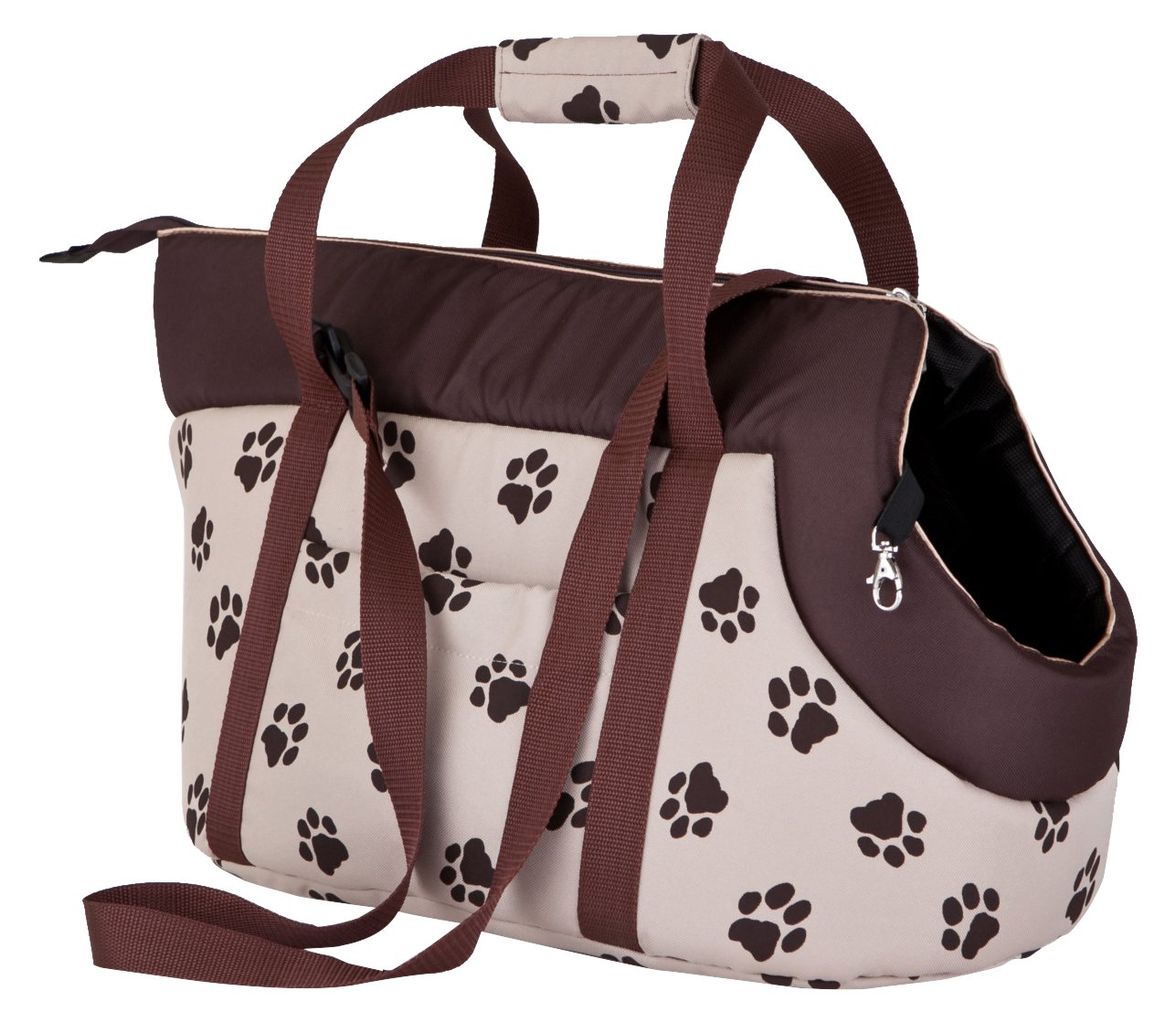 HobbyDog Gate BWL4 Paw Print Dog/Cat Carry Bag – 32 x 30 x 50 cm Beige
