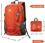 Pokarla 40L Foldable Rucksack Travel Hiking Daypack Orange Lightweight view 2