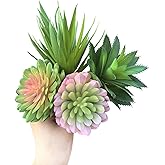 Gcrdplat 4Pcs Artificial Succulent Plants Set, Realistic Fake Succulents for Home Garden Party Decor