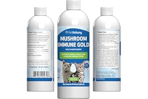 Pet Wellbeing Mushroom Immune Gold for Cats - Vet-Formulated - Immune Support with Reishi, Maitake, Turkey Tail, and Milk Thi