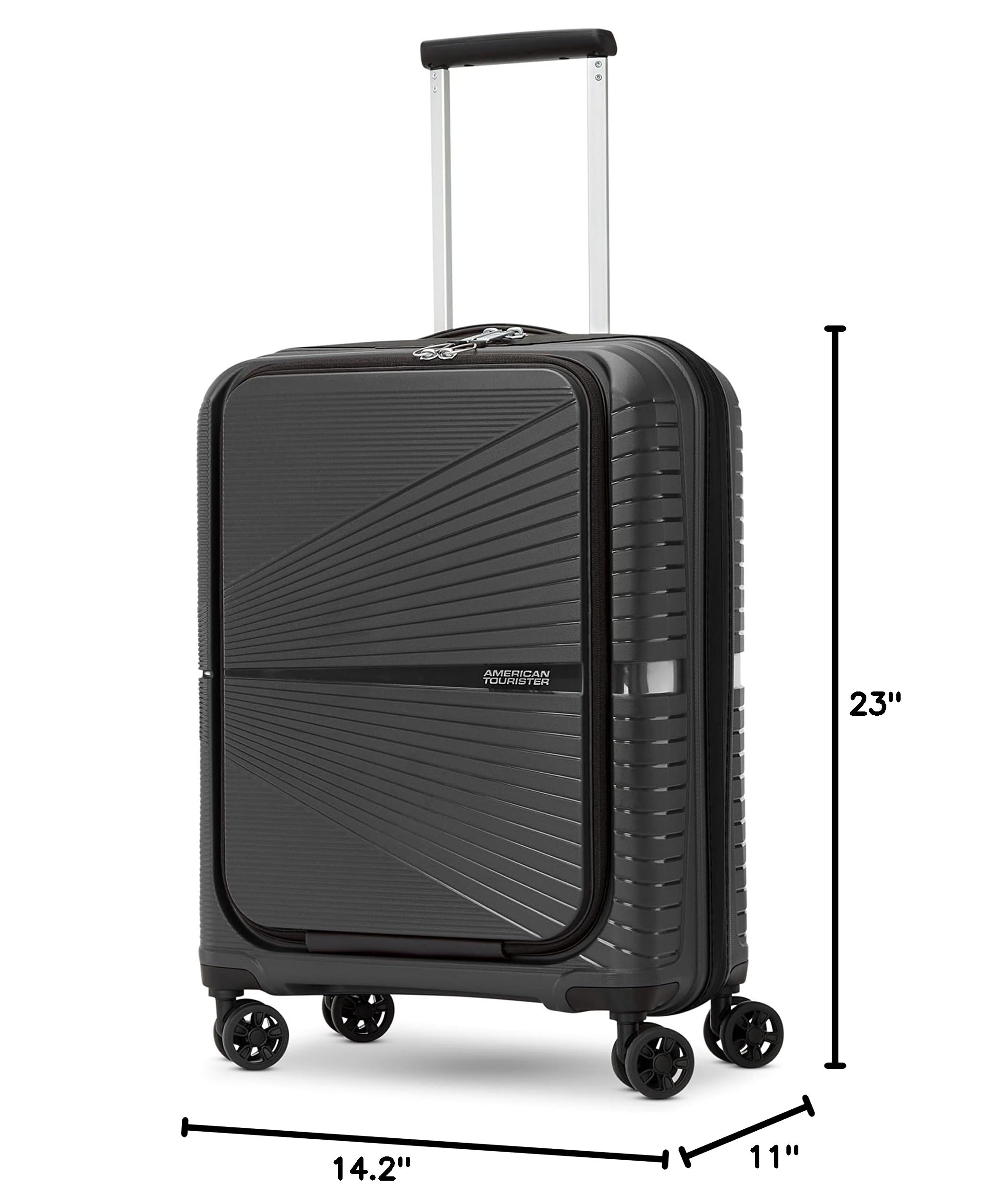 American Tourister Airconic Hardside Expandable Luggage with Spinner Wheels, Graphite, Carry-On 20-Inch
