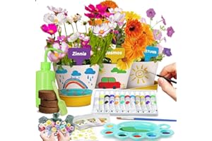 Doiaz Paint & Plant Flower Growing Gardening Kit with 3 Pots for Kidz - Christmas Gifts for Girlz & Boyz Agez 5, 6, 7, 8, 9, 10, 11 & 12 Yearz Old Girlz