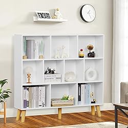 YAHARBO 10 Cube White Bookshelf,3 Tier Book Shelf
