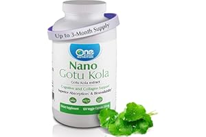 One Planet Nutrition Nano Gotu Kola 250 mg Veggie Capsules (120 Servings), Gotu Kola Extract, Nano for Enhanced Absorption, Enhances Brain Function & Collagen Synthesis, Non-GMO, Vegan, Gluten-Free
