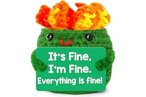 4THFARMES Mini Funny Dumpster Emotional Fire Support Crochet, Gag White Elephant Gifts for Women Men, Small Christmas Stocking Stuffers Gifts Basket Cute Stuff Things, Dumpster Desk Accessories Office Decor