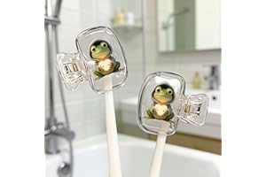 2pcs Toothbrush Covers Caps,Frog with Heart 1.38x1.38inch Tooth Brush Protector Coverings Clips Portable Plastic Tooth Brush 