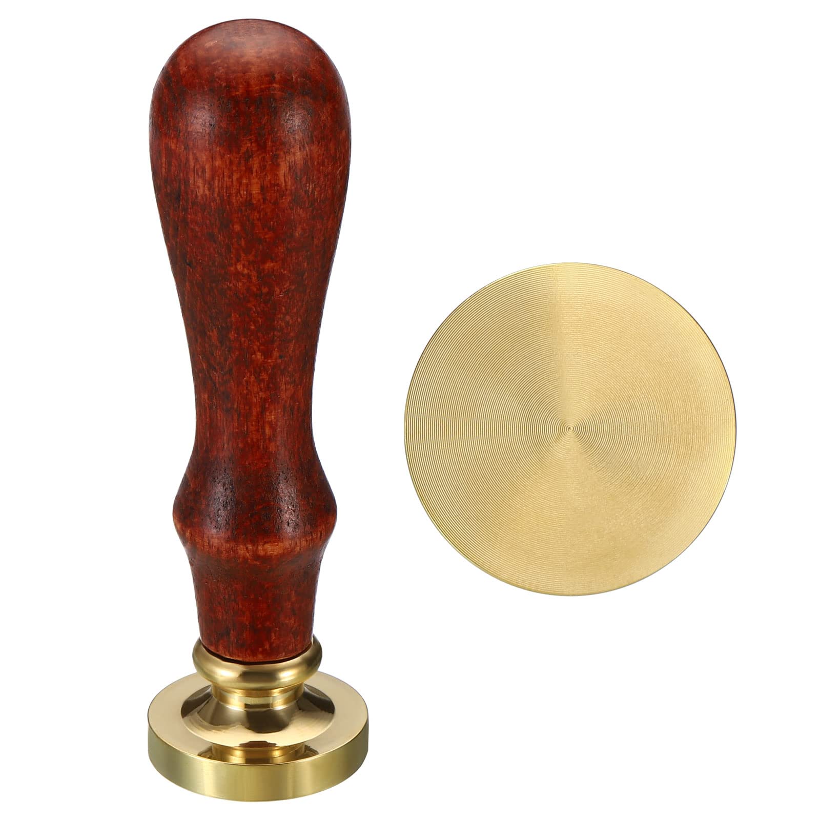 PATIKIL 25mm Round Blank Wax Seal Stamp, Removable Brass Head Without Carving Wooden Handle Retro for Envelope Invitation Wine Packing Gift Wrapping