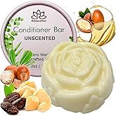 Organic Conditioner Bar For Damaged Hair | Repair & Nourish | Unscented, Softening, Moisturizing | Shea, Argan & Jojoba Oils - Handmade in USA for Women and Men