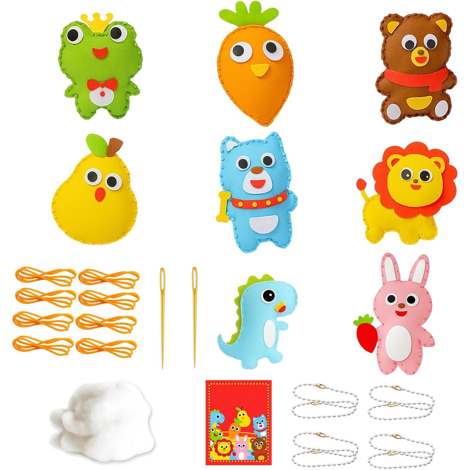 CtiUjdx 6 Pcs Kids Sewing Kit, Educational Craft Set for Children Ages 12+, Animal Childrens Sewing Kits for Beginners Fun DIY Educational Sewing Craft Giftwith Sewing Tools