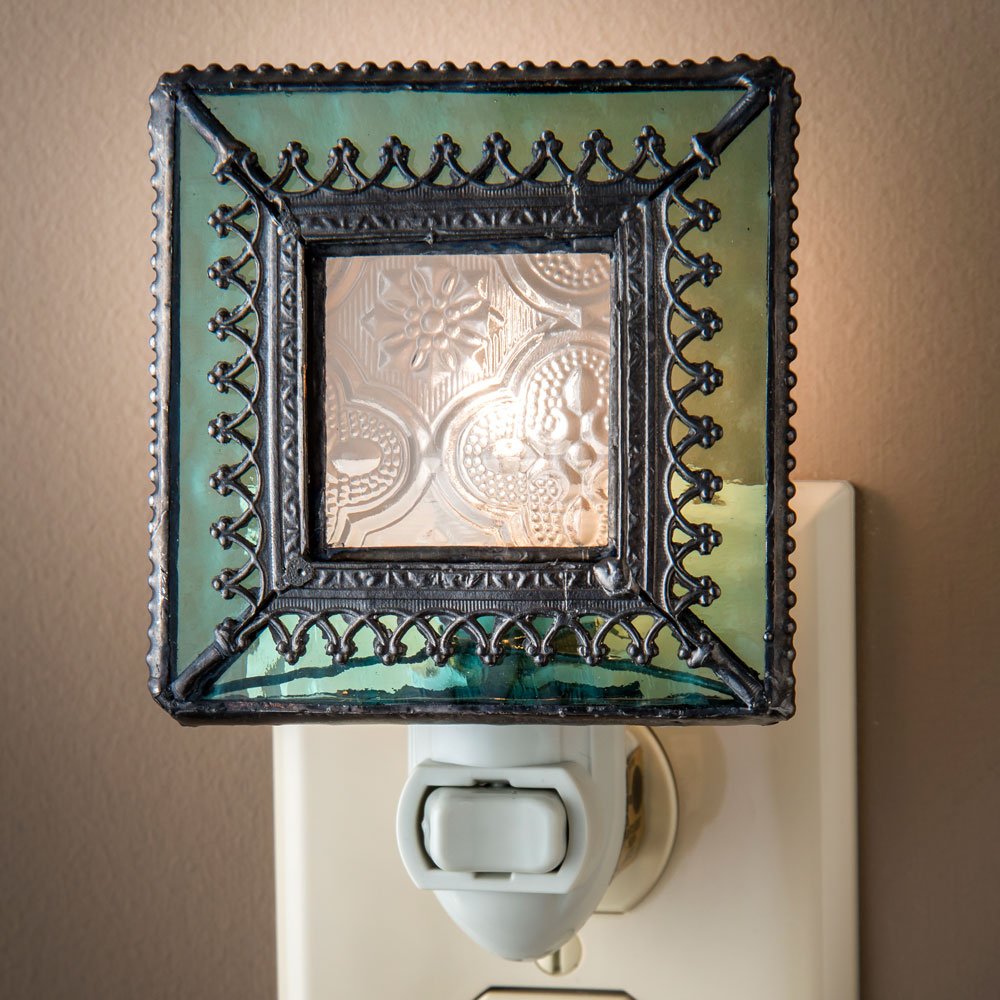 J Devlin NTL 166 Vintage Styled Stained Glass Decorative Night Light