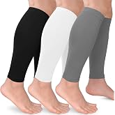 CTHH Calf Compression Sleeve for Men &amp; Women Footless Compression Socks | 3 Pairs Graduated Compression Leg Sleeve Support for Shin Splints Pain Relief Running Flying Cycling Fitness Nurse