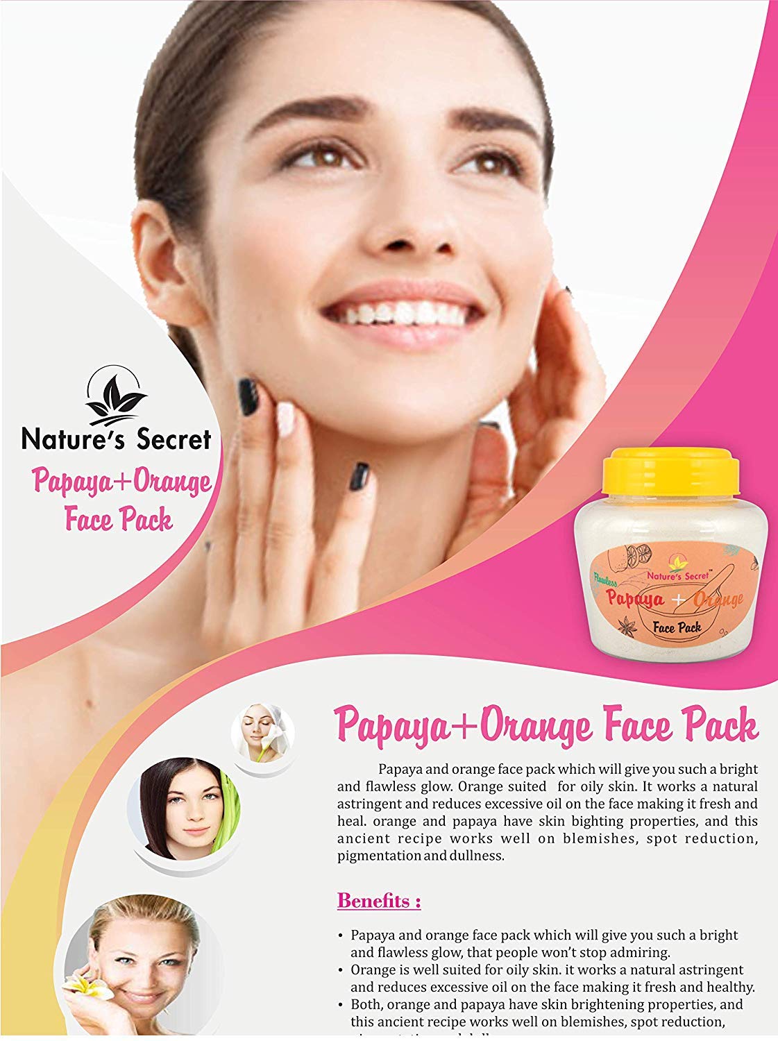 Nature S Secret Flawless Papaya And Orange Face Pack 250 G