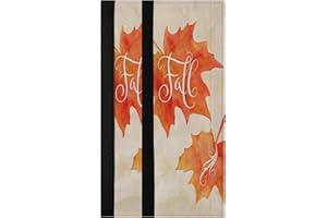 Oarencol Watercolor Autumn Maple Leaves Fall Refrigerator Door Handle Covers Set of 2 Kitchen Appliance Decor for Fridge Oven Dishwasher