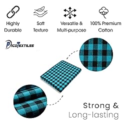 Pico Textiles 1 Yard Turquoise Buffalo Plaid
