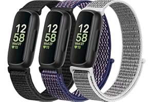 WNIPH Nylon Bands Compatible for Fitbit Inspire 3/Inspire 2/Inspire/Inspire HR/Ace 3/Ace 2 Bands, Breathable Sport Replacement Straps Soft Adjustable Solo Loop Nylon Wristband for Women Men Kids