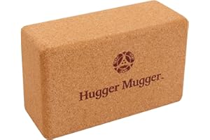 Hugger Mugger Cork Yoga Block - Naturally Grippy Texture, Durable, Made from Renewable Cork, Rounded Edges for Comfort, Great for Sweaty Hands BL-CORK