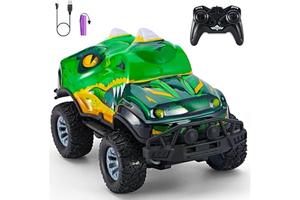 JOYBLI Dinosaur-Shaped Off-Road Vehicle Remote Control Cool Off-Road Vehicle Truck, 2.4GHz RC Car with LED Lights, 1:20Scale,