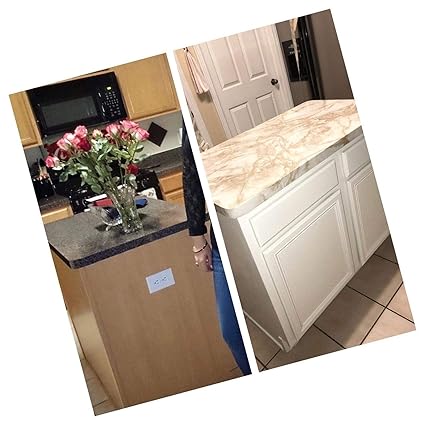 Ez Faux Decor 36 W X 180 L Marble Contact Paper Granite Cream White Roll Kitchen Countertop Cabinet Furniture Is Renovated Thick Waterproof Pvc