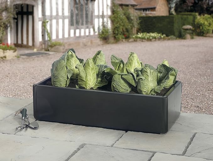 Garland Mini Raised Grow Bed, Black, 98x25x25 cm Amazon.co.uk Garden