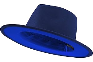 jingsha Fedora Hats for Men & Women Wide Brim Fedora Felt Panama Hat Men's Dress Hats with Belt Buckle