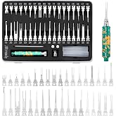 JRready 36PCS Depinning Tool Kit 1 Metal Handle for Electrical Connectors | Pin Extractor for Deutsch AMP Molex Delphi Harting Yazaki BYD JPT, Handle Storage Function, Tip Protective Cover-ACTCRH7A03