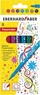 Eberhard Faber 551008 - Glitzer Fasermaler im Kartonetui, 8er