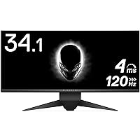 ALIENWARE ゲーミングモニター 34.1インチ AW3418DW(3年間交換保証/広視野角/フレームレス/120Hz/G-SYNC/UWQHD/IPS非光沢/DP,HDMI/高さ調整)
