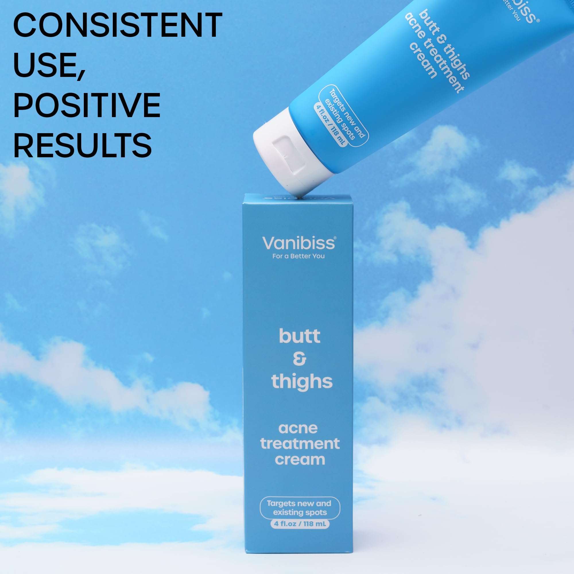 Vanibiss Butt and Thighs Acne Treatment Cream & Foot Anti Blister Balm - Bundle