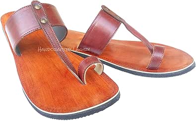 Amazon.com | Handcrafted Luxury Men Jesus Sandals Biblical Leather Sandals Brown Toe Strap 
