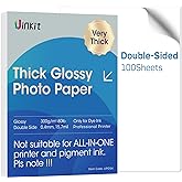 Uinkit Thick Photo Paper 8.5x11 inches 100sheets Double Sides Glossy Heavyweight Photo Paper 300gsm Only Suitable for Professional Inkjet Printer