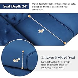 Merax Velvet Upholstered Sofa with Sturdy Metal