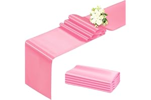 BDDC Pink Table Runner 12x108 Inch - 4 Pack Satin Table Runners, Smooth Table Runner for Party Wedding Banquets Birthday