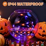 Jsdoin Halloween Fairy Lights 2 Pack 50 LEDs Copper Wire Orange Purple 5M view 2