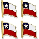 HSQCEZ 4 Pack Chile Flag Lapel Pin - Chilean Flags Pins Lapel Hat Backpacks Suit Decoration & Men Women Waving Patriotic Enamel Metal Badge Souvenir