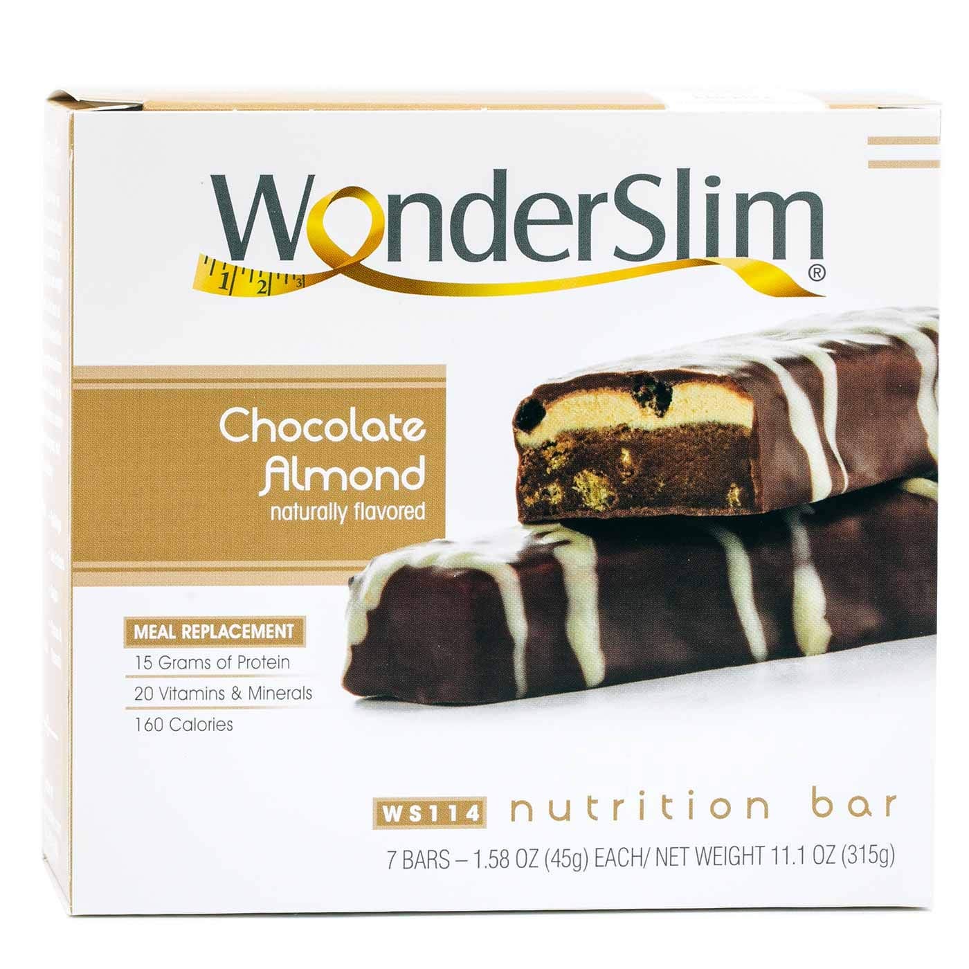 Amazon Com Wonderslim Meal Replacement Protein Bar Low Carb Nutrition Bar For Women Men Chocolate Almond High Fiber Weight Loss Diet Snack Bar 7ct Vitamins And Dietary