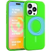 FELONY CASE for Apple iPhone 16 Pro - MagSafe Phone Case, Liquid Silicone, Vibrant Neon Color with Anti-Scratch Microfiber Lining, Non-Slip Grip & 360° Shockproof Protection (Green)