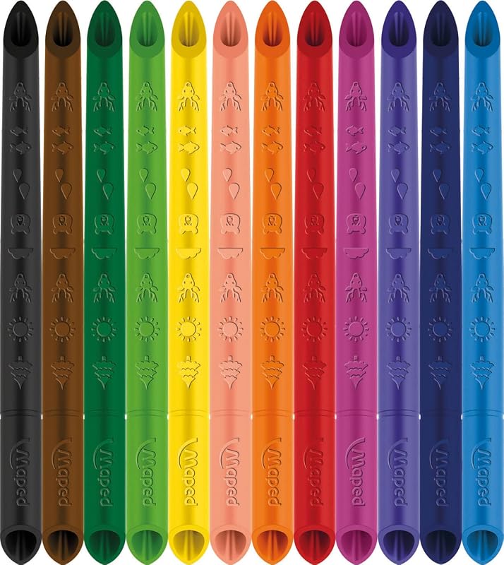 - Crayons de couleur Color'Peps Infinity - Mine 100% colorée, 100% utilisable - Zéro déchet - Pas de taille-crayon - Très durable - Forme triangulaire ergonomique - Lot de 12 crayons