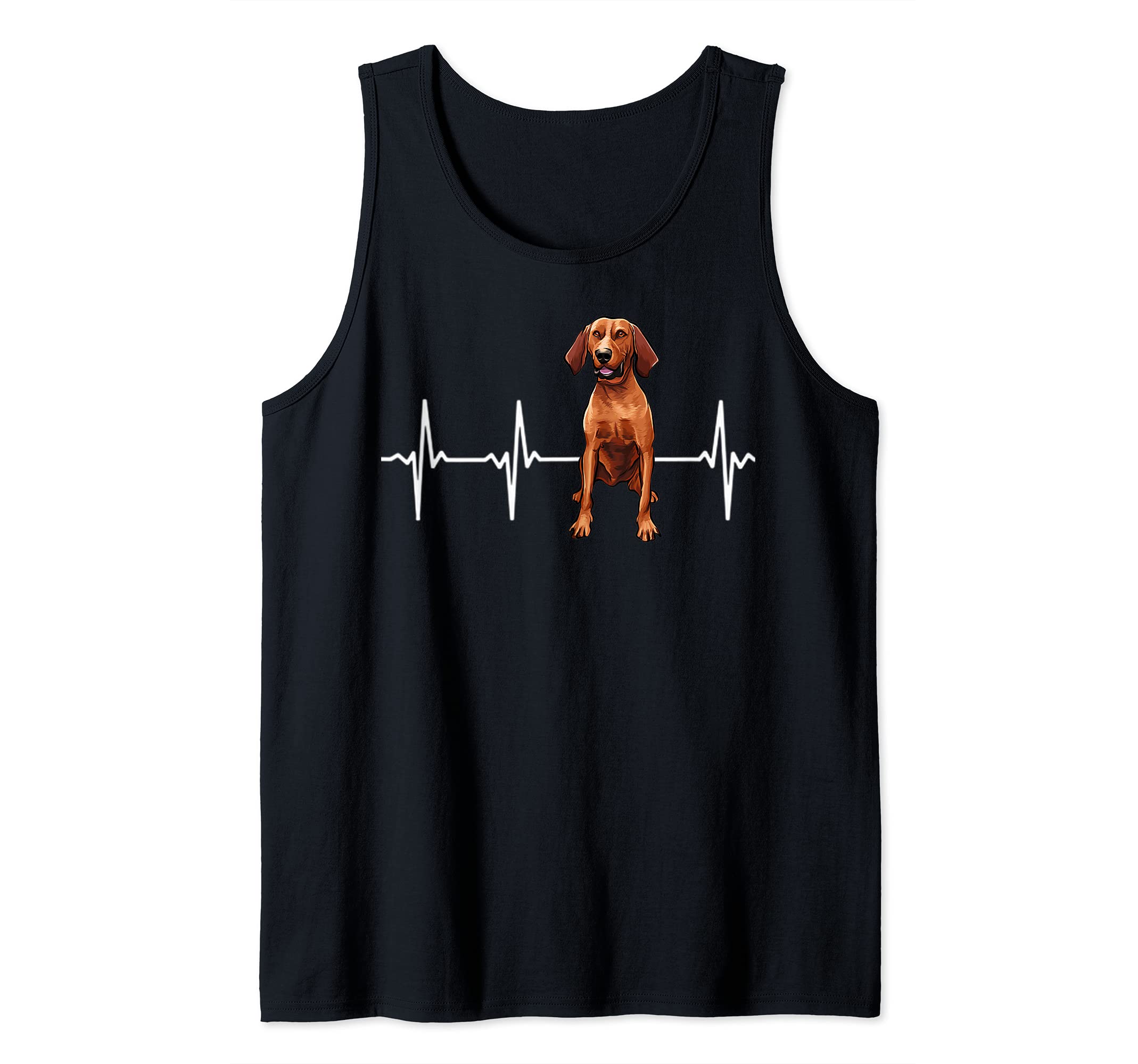 Redbone Coonhound Heartbeat Dog Lover Tank Top