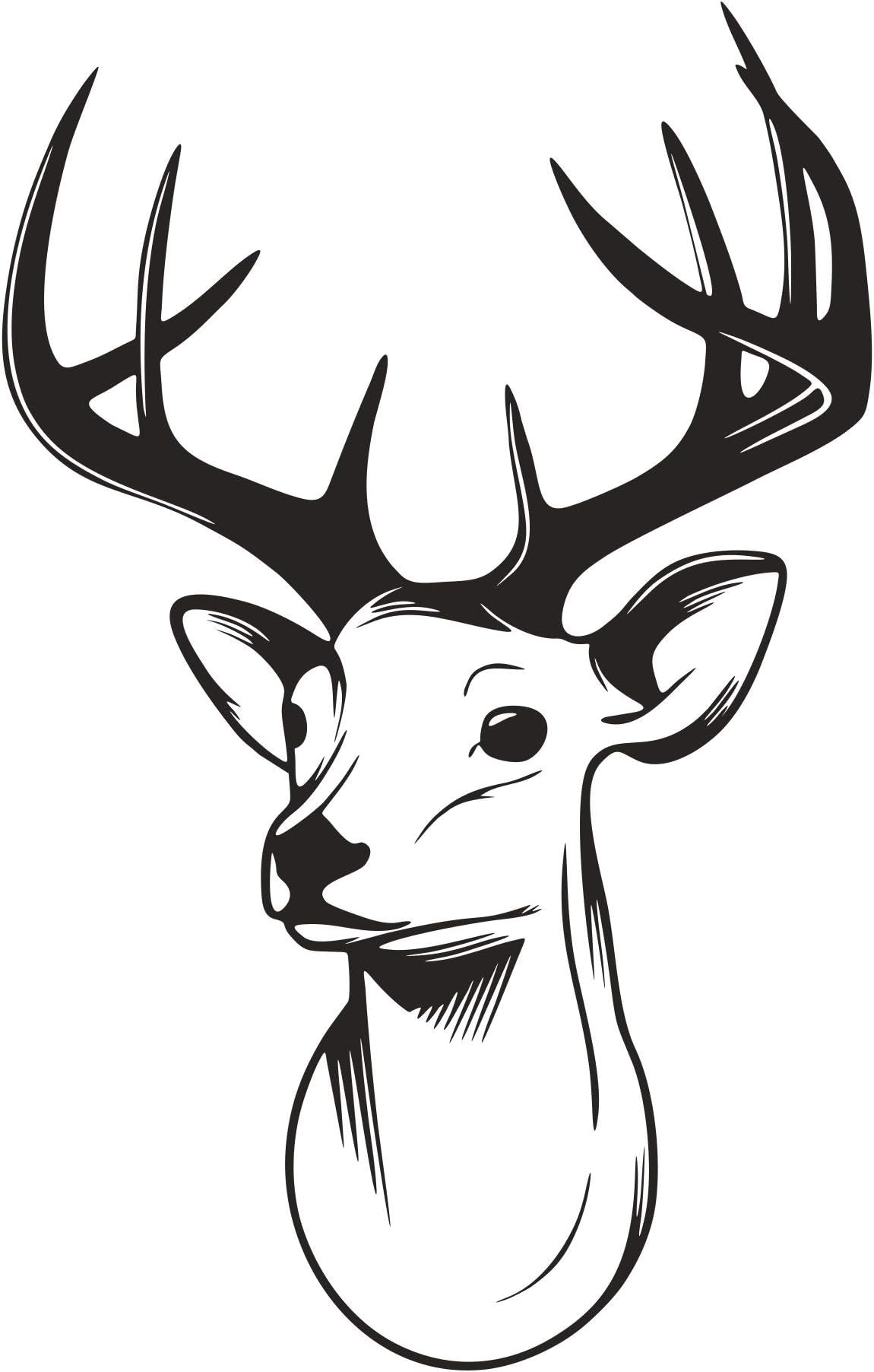 DECOR Kafe Home Decor Deer Head Wall Sticker, Wall Sticker for Bedroom, Wall Art, Wall Poster (PVC Vinyl, 50 X 81 CM)