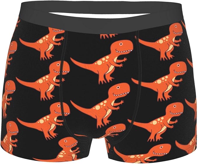Rainbow Dinosaur T Rex Mens Stretch Boxer Brief Soft Underwear