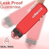 GOPPUS 500ml Kids Water Bottle with Straw BPA Free Time Markings Red view 4