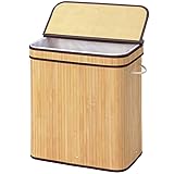 SONGMICS Bamboo Laundry Hamper Storage Basket