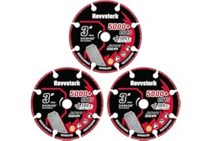 REVVSTARK 3 Pack Diamond Cutting Wheel 3 Inch with 3/8" Arbor, Carbide Cutting Wheel, Angle Grinder Cutting Disc, Cut Off Wheel 3 Inch for Metal with 5000+ Cuts on Rebar, Steel, Iron and INOX