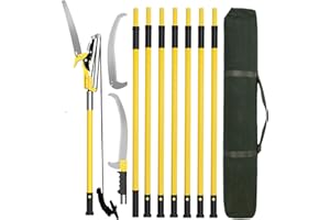 Dremmt Manual Pole Saws for Tree Trimming 27 FT, [Ultra Sturdy] Tree Trimmers Long Handle Pruner with Thickened Saw Blade and Scissor, Palm Tree Trimmer for Backyard and Garden, Branch Cutter Pole Saw