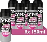 Lynx Epic Fresh Deodorant Anti-Perspirant Body Spray 150 ml Pack of 6 view 2