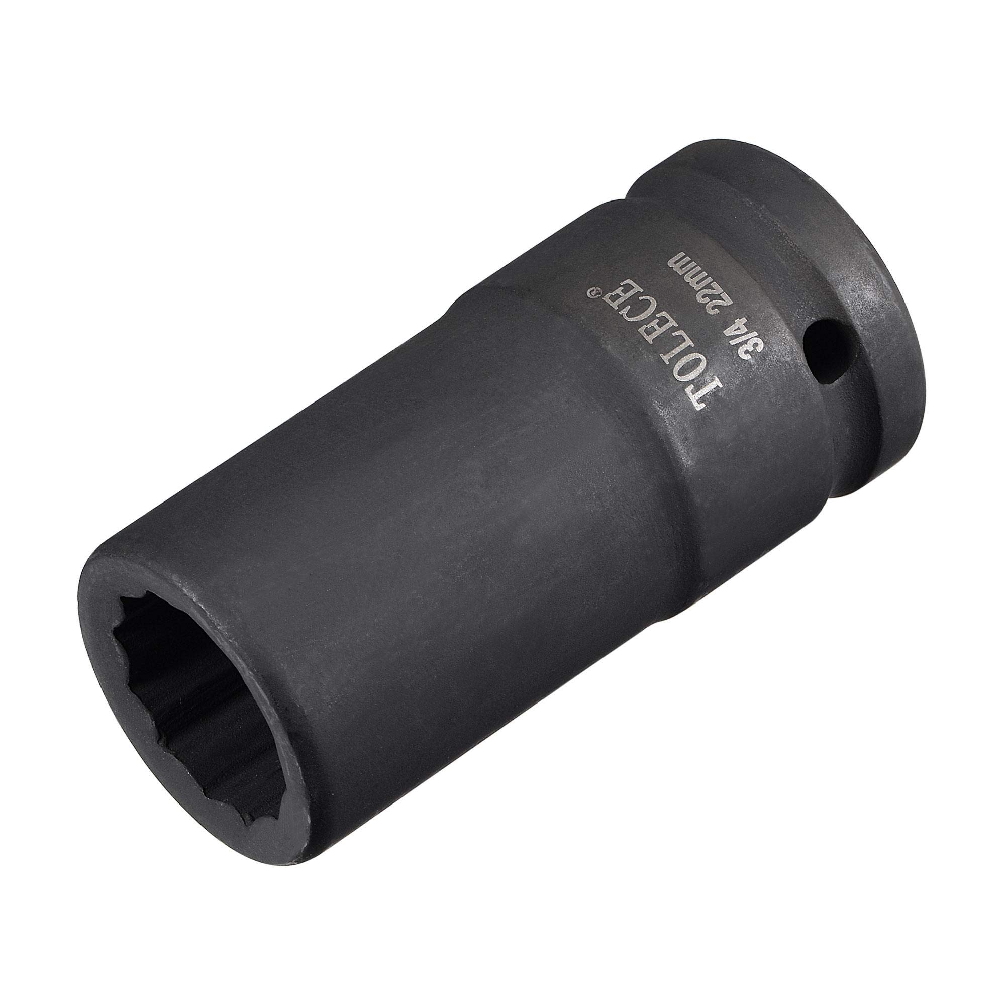 sourcing map 3/4-Inch Drive 22mm 12-Point Deep Impact Socket, CR-MO Steel 78mm Length, Metric Sizes
